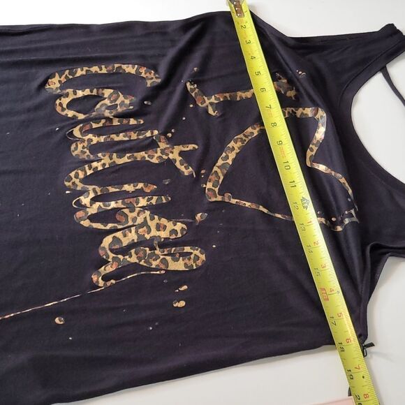 NEW JUICY COUTURE I love black gold leopard sleeveless oversized top small NWT - Picture 2 of 13